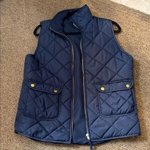 Quinn Navy Quilted Vest with Gold Accents